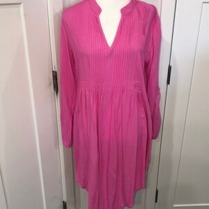 Area Stars Pink V-Neck Pleated Women's Tunic / dress. Size M. Spring summer